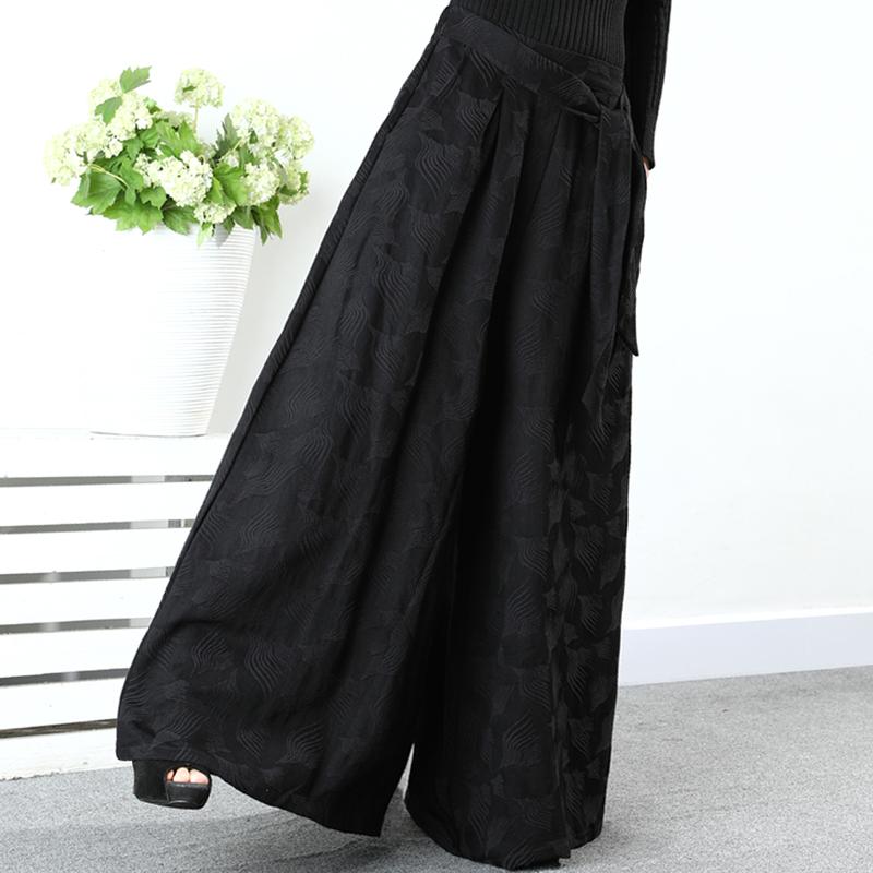 Retro Beautiful Jacquard Wide Leg Pants