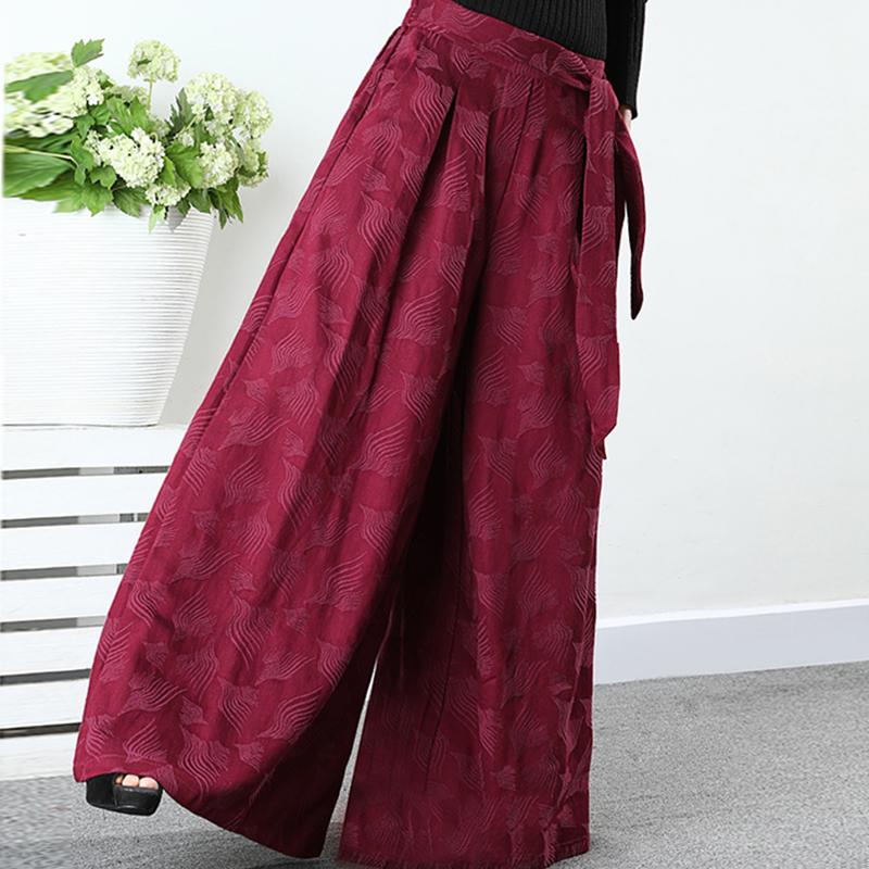 Retro Beautiful Jacquard Wide Leg Pants
