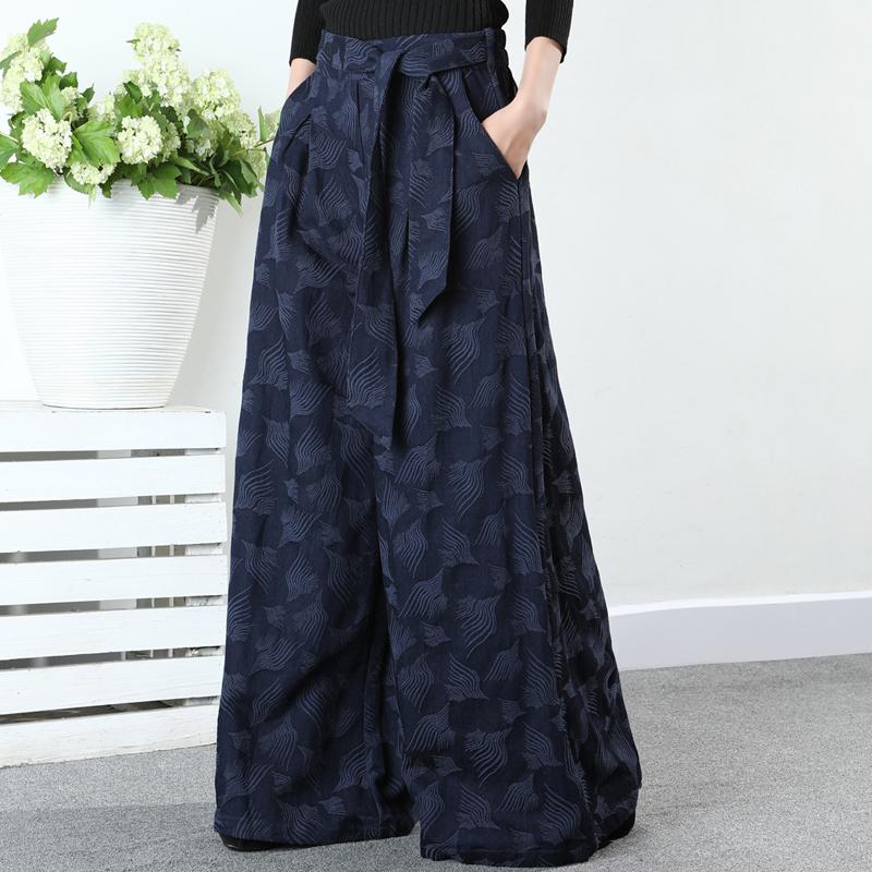 Retro Beautiful Jacquard Wide Leg Pants