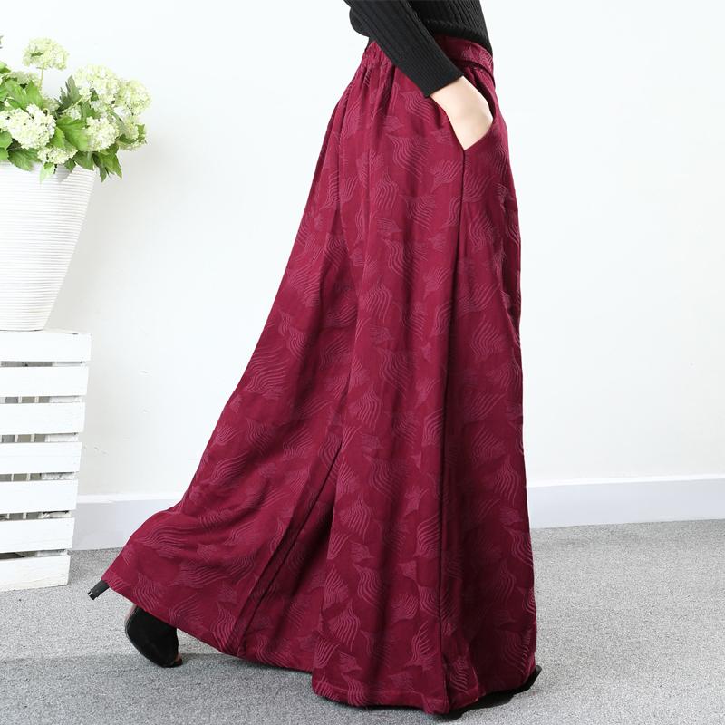 Retro Beautiful Jacquard Wide Leg Pants