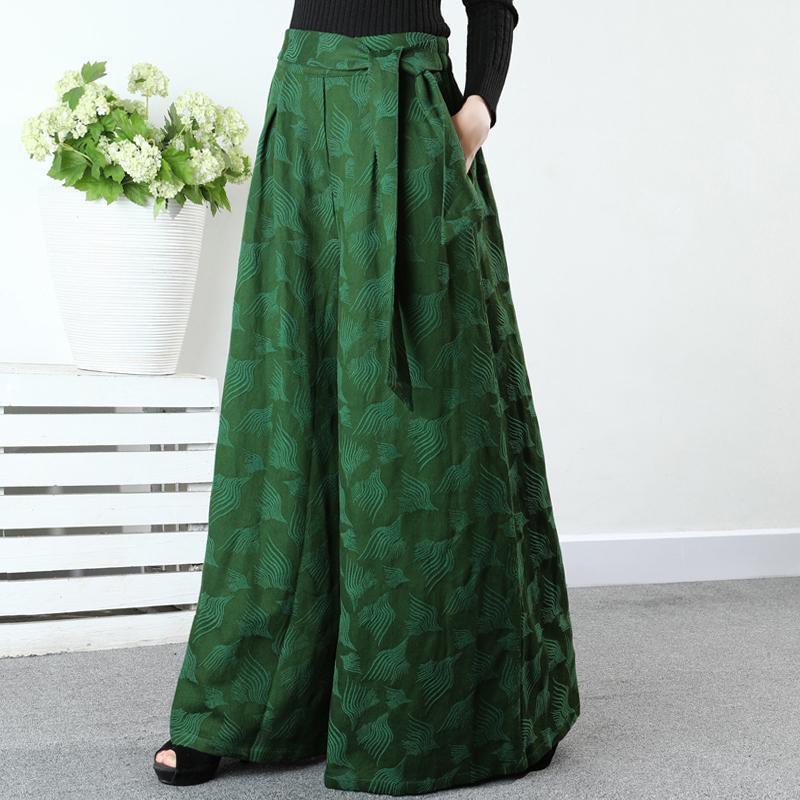 Retro Beautiful Jacquard Wide Leg Pants