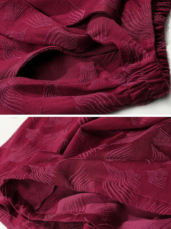 Retro Beautiful Jacquard Wide Leg Pants