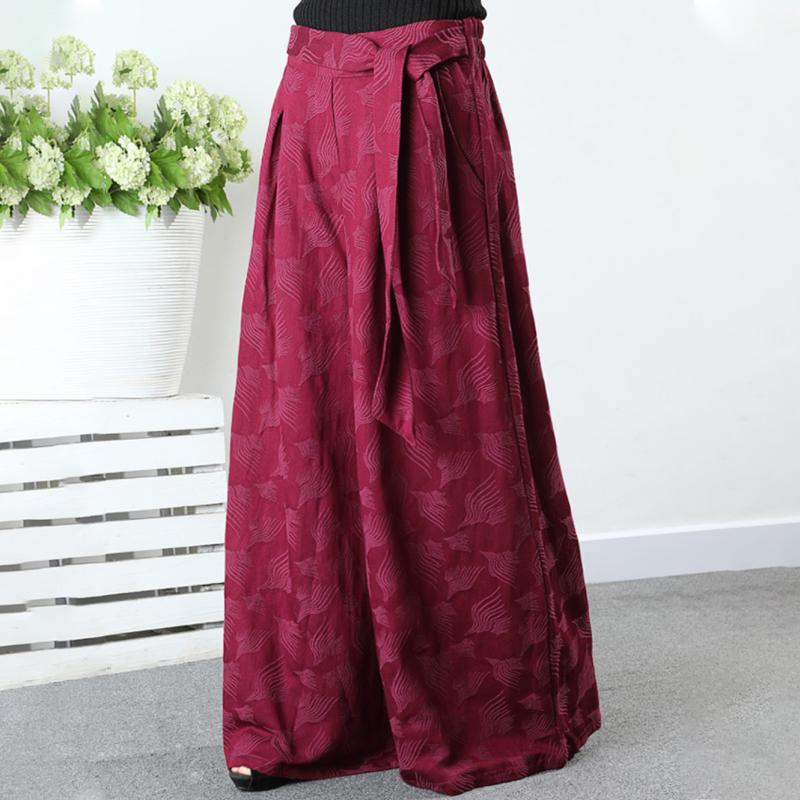 Retro Beautiful Jacquard Wide Leg Pants