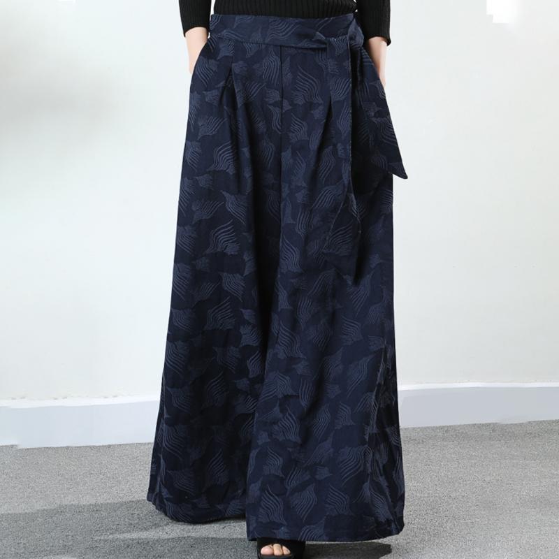 Retro Beautiful Jacquard Wide Leg Pants