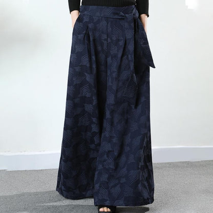 Retro Beautiful Jacquard Wide Leg Pants