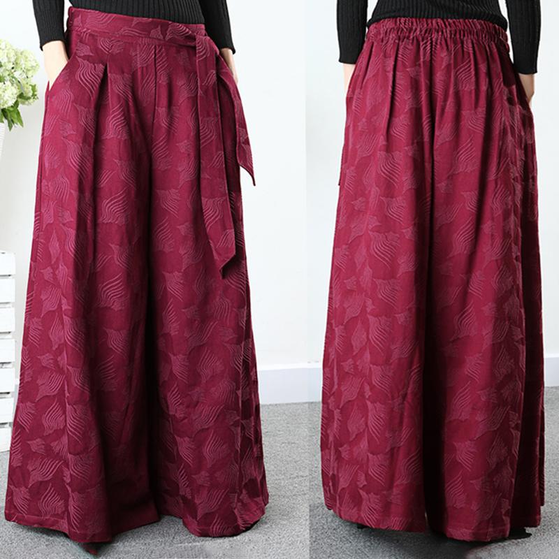 Retro Beautiful Jacquard Wide Leg Pants