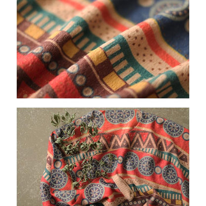 Retro Casual Autumn Printed O-neck Sweater