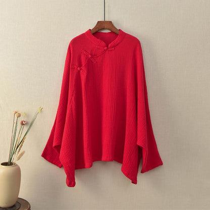 Retro Comfortable Loose Bat Sleeve Shirt