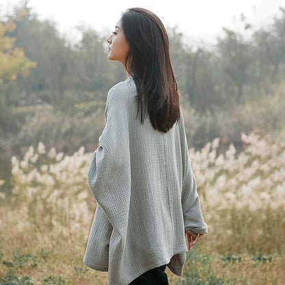 Retro Comfortable Loose Bat Sleeve Shirt