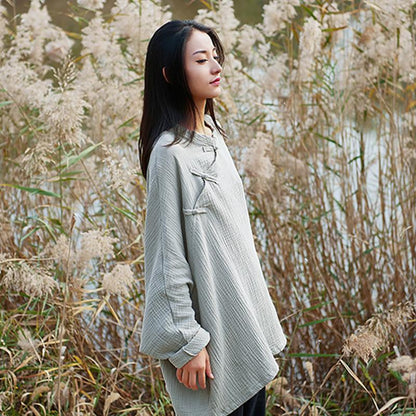 Retro Comfortable Loose Bat Sleeve Shirt