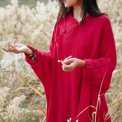 Retro Comfortable Loose Bat Sleeve Shirt