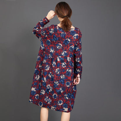 Retro Floral Printed Soft Comfortable Dress
