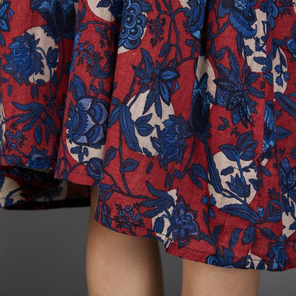 Retro Floral Printed Soft Comfortable Dress