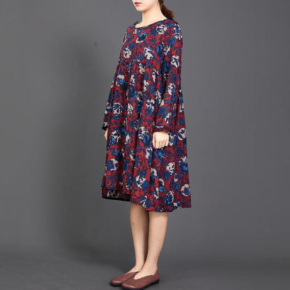 Retro Floral Printed Soft Comfortable Dress