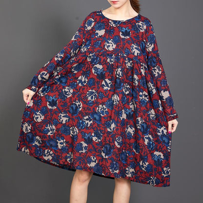 Retro Floral Printed Soft Comfortable Dress