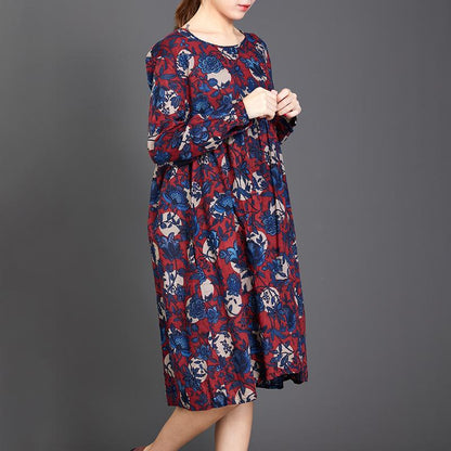 Retro Floral Printed Soft Comfortable Dress