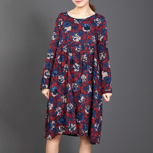 Retro Floral Printed Soft Comfortable Dress