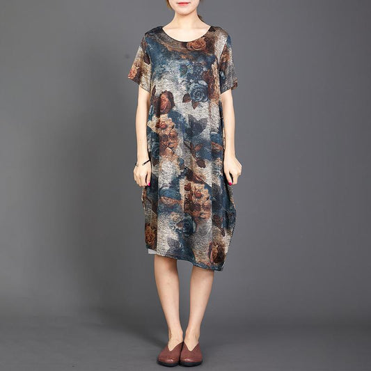 Retro Flower Soft Elegant Loose Dress