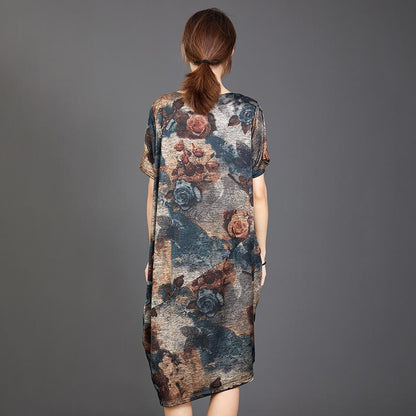 Retro Flower Soft Elegant Loose Dress