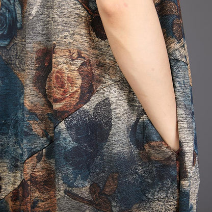 Retro Flower Soft Elegant Loose Dress