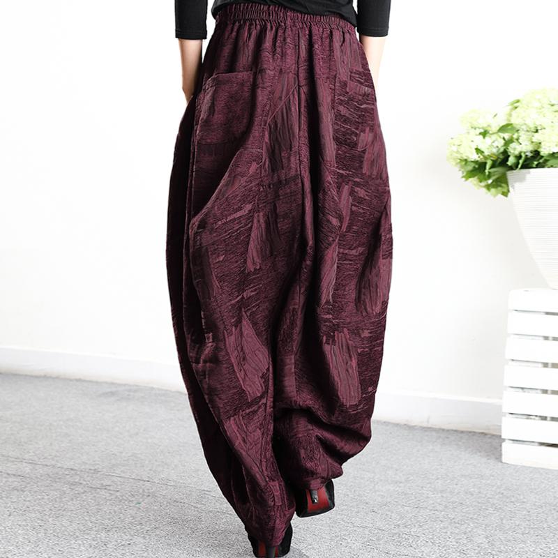 Retro High Waist Jacquard Warm Comfortable Bloomers