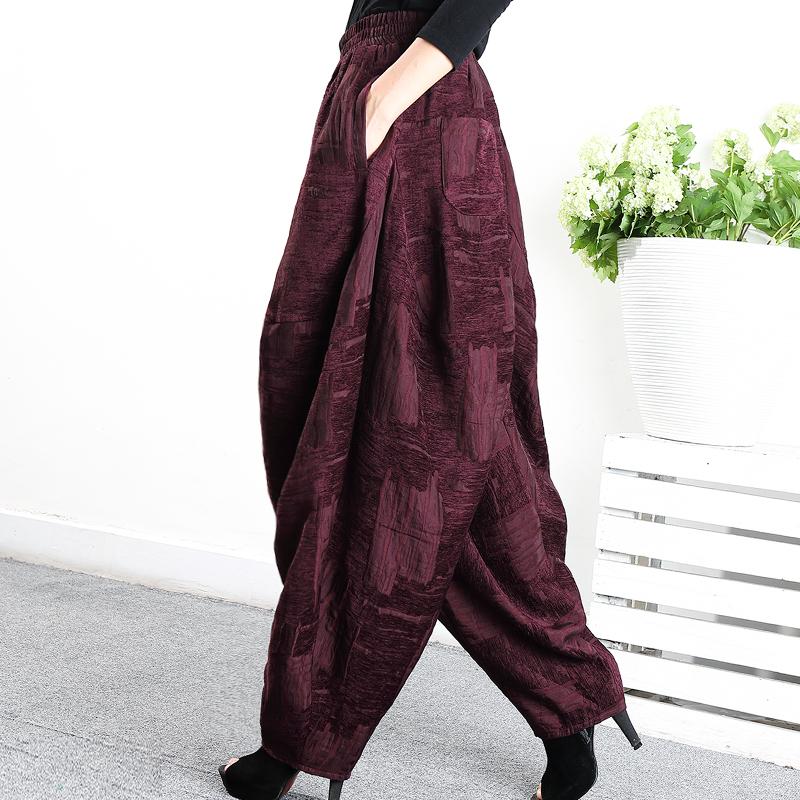 Retro High Waist Jacquard Warm Comfortable Bloomers