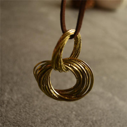Retro Indie Folk Circles Alloy Women Necklace
