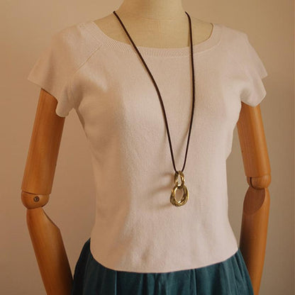 Retro Indie Folk Circles Alloy Women Necklace