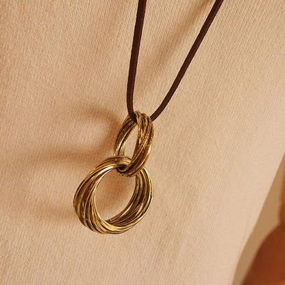 Retro Indie Folk Circles Alloy Women Necklace