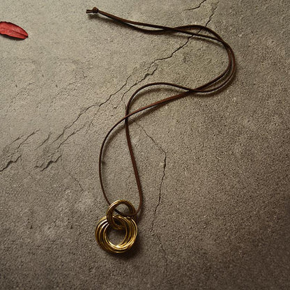 Retro Indie Folk Circles Alloy Women Necklace