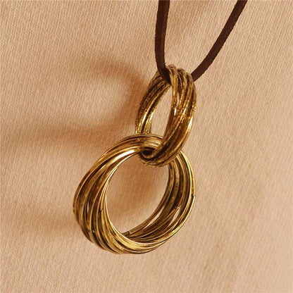 Retro Indie Folk Circles Alloy Women Necklace