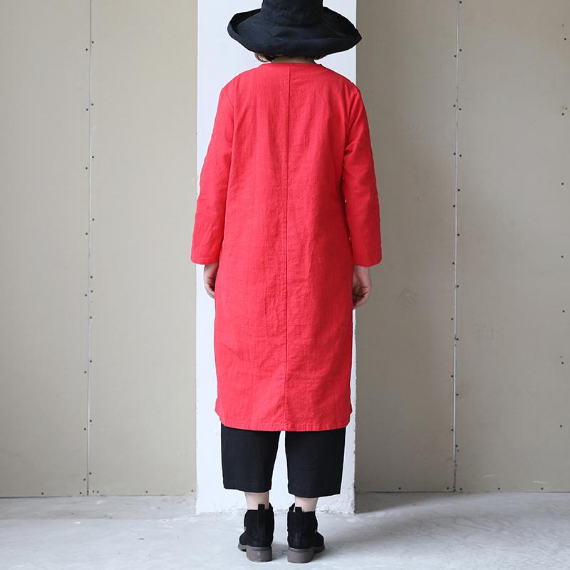 Retro Long Sleeve Women Pleated Side Slit Dress