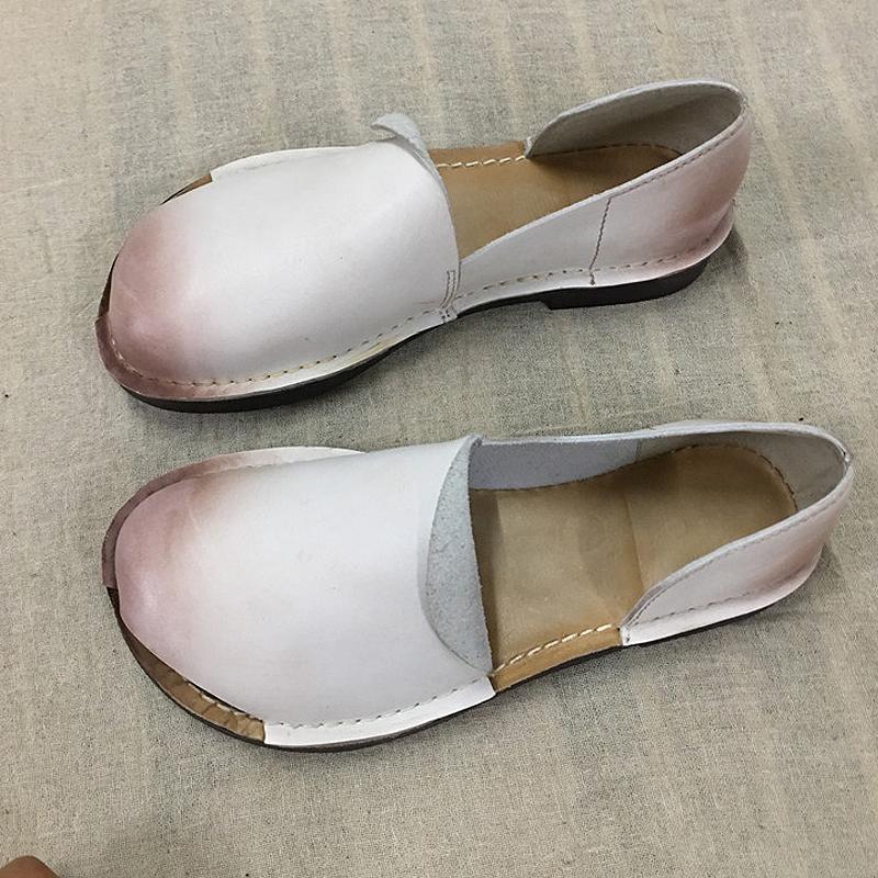 Retro Open Toe Flat Single Shoes