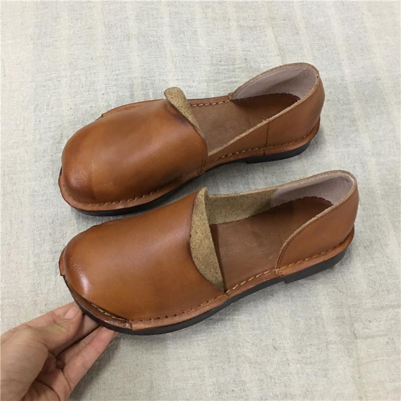 Retro Open Toe Flat Single Shoes