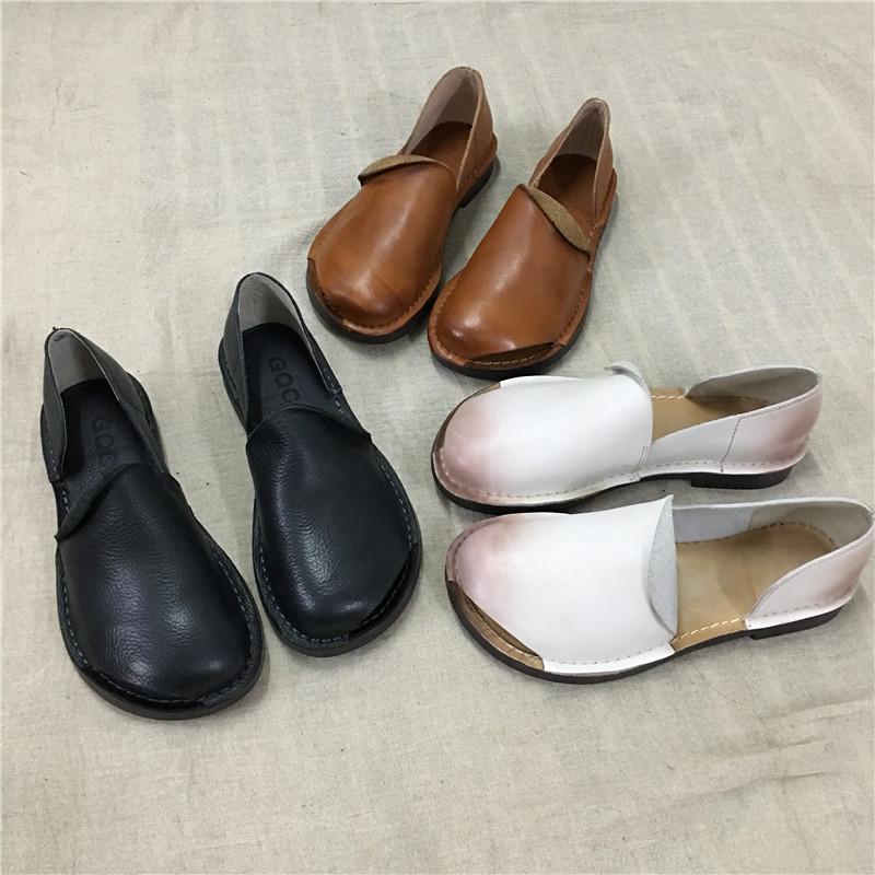 Retro Open Toe Flat Single Shoes