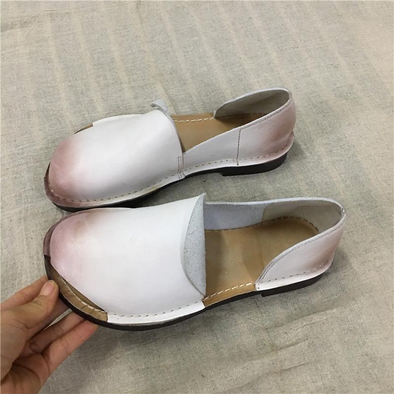 Retro Open Toe Flat Single Shoes
