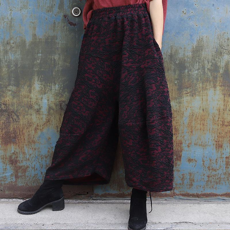 Retro Personality Jacquard Wide Leg Pants