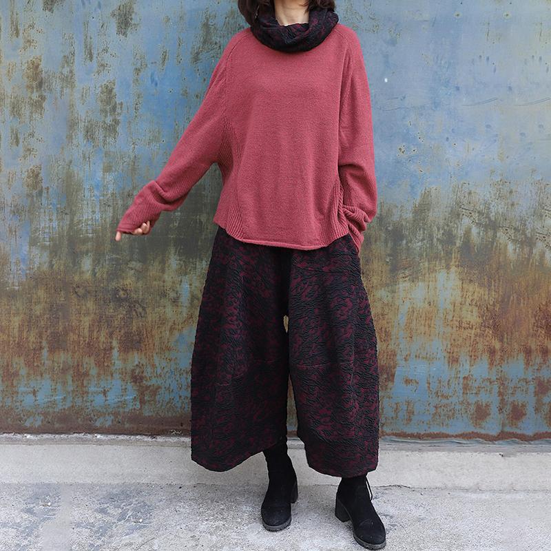 Retro Personality Jacquard Wide Leg Pants