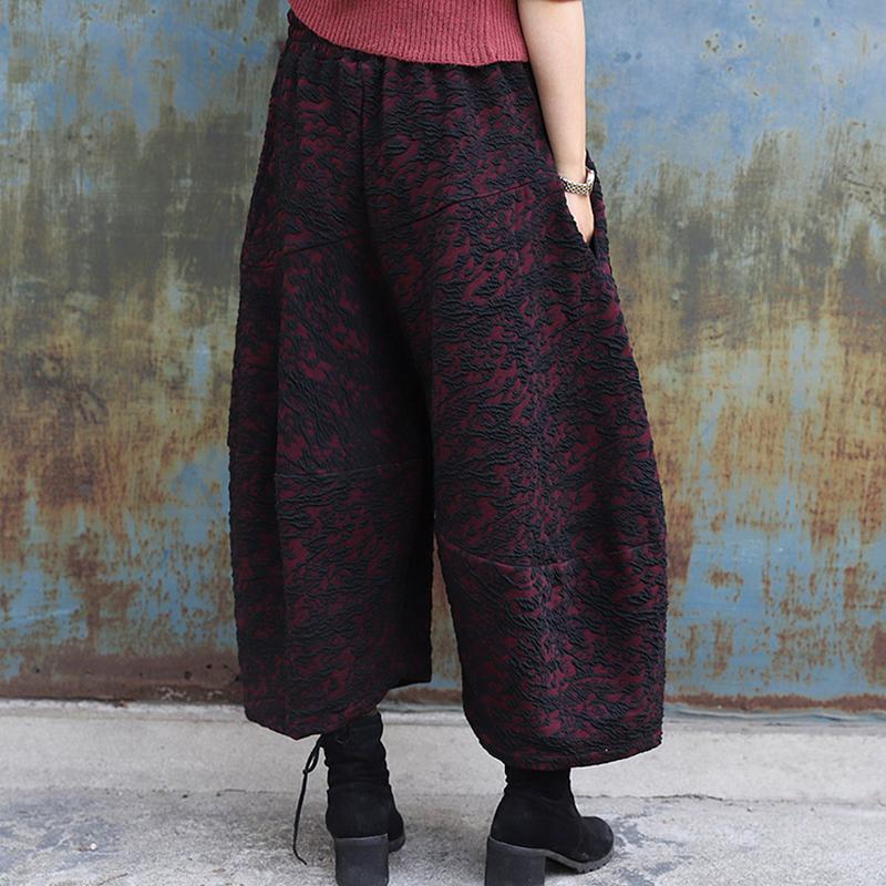 Retro Personality Jacquard Wide Leg Pants