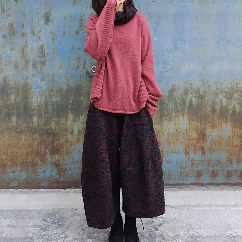 Retro Personality Jacquard Wide Leg Pants