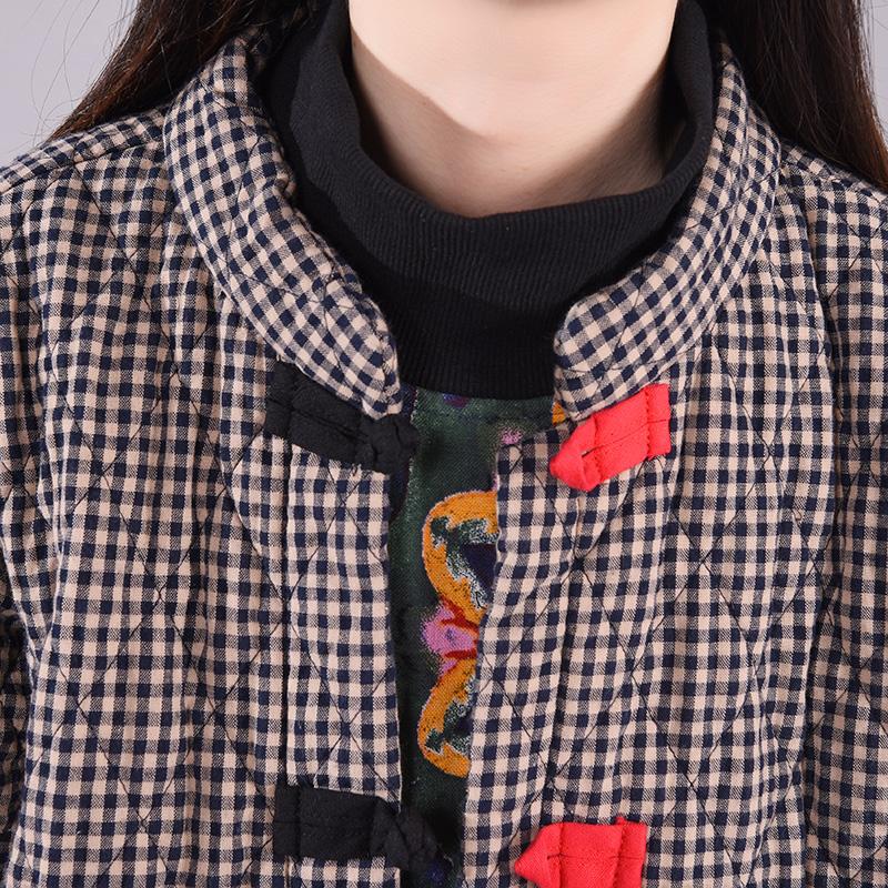 Retro Plaid Winter Warm Cotton-padded Jacket
