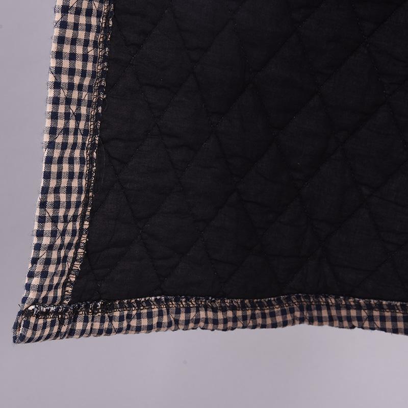 Retro Plaid Winter Warm Cotton-padded Jacket