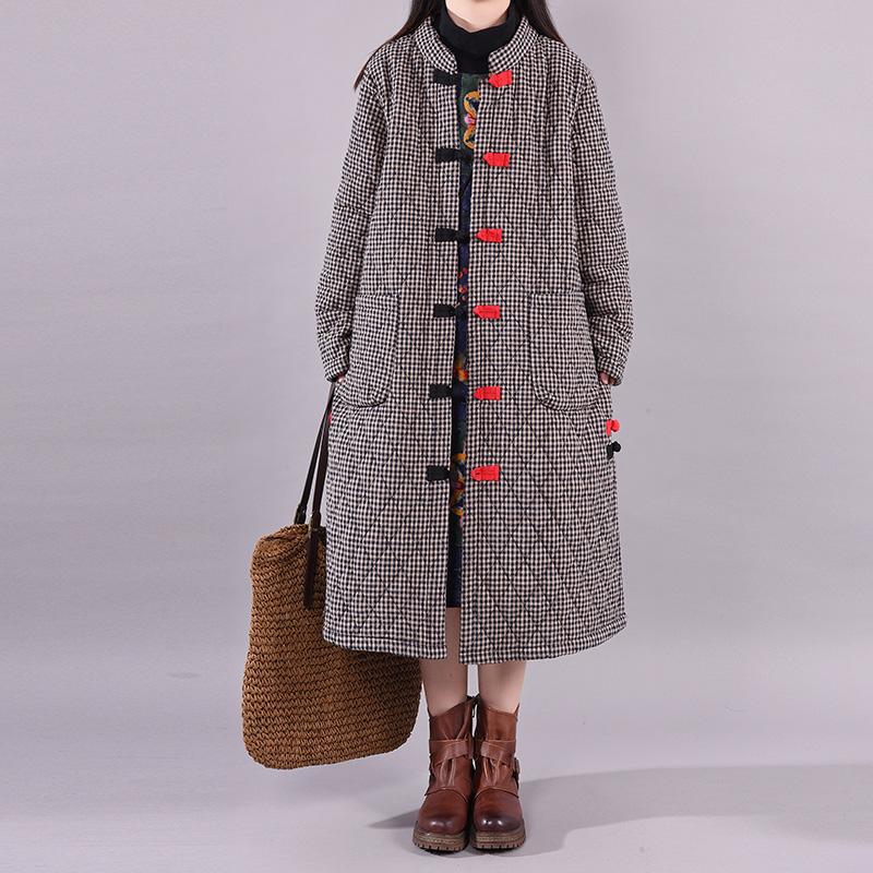 Retro Plaid Winter Warm Cotton-padded Jacket