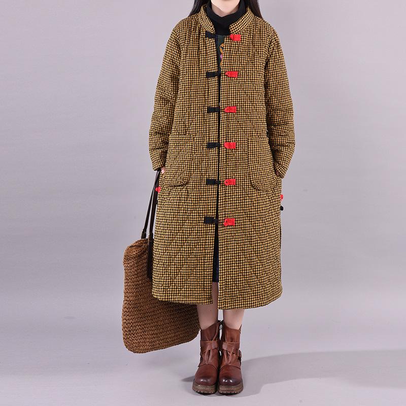 Retro Plaid Winter Warm Cotton-padded Jacket