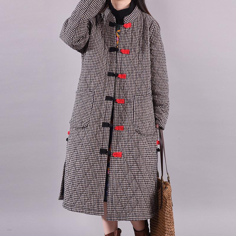 Retro Plaid Winter Warm Cotton-padded Jacket