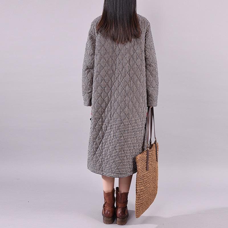 Retro Plaid Winter Warm Cotton-padded Jacket