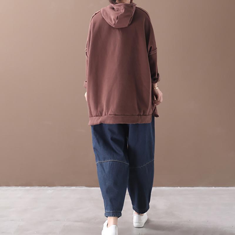 Retro Plus Velvet Warm Hooded Sweatshirt