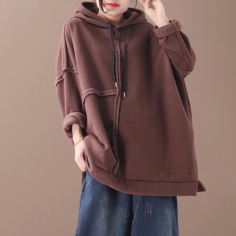 Retro Plus Velvet Warm Hooded Sweatshirt