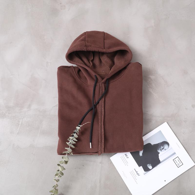 Retro Plus Velvet Warm Hooded Sweatshirt