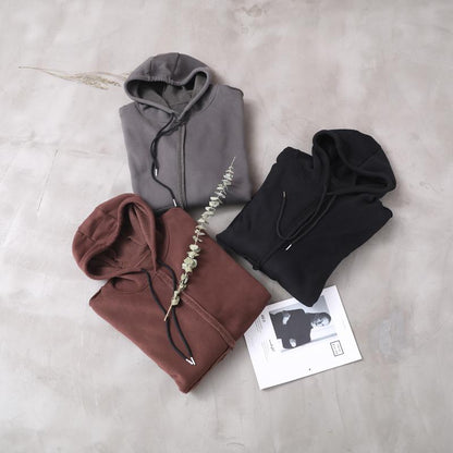 Retro Plus Velvet Warm Hooded Sweatshirt